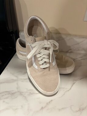 Vans Old Skool Gum Block Classic White Canvas Suede Shoes Size Women 8